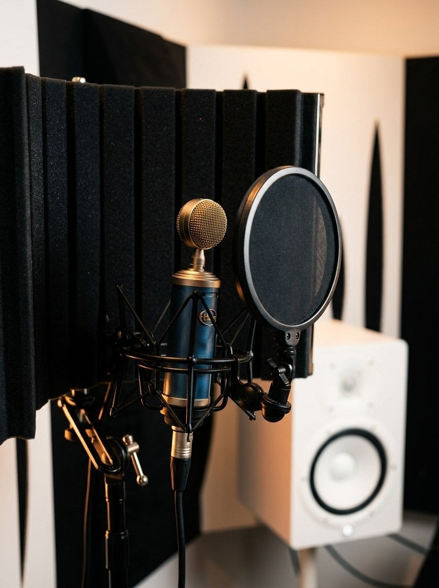 24/7 White Studio mic + popfilter